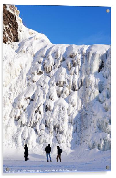 The frozen waterfalls at Chute de la Chaudière in Quebec City Acrylic by Colin Woods