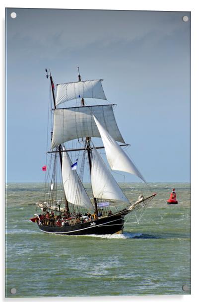 Schooner Jantje Sailing the North Sea Acrylic by Arterra 
