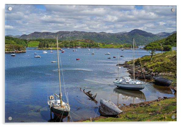 Badachro Harbour, Gair Loch, Scotland Acrylic by Arterra 