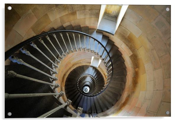 Spiral Staircase in Lighthouse Phare des Baleines Acrylic by Arterra 