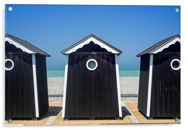 Beach Huts in Normandy Acrylic by Arterra 