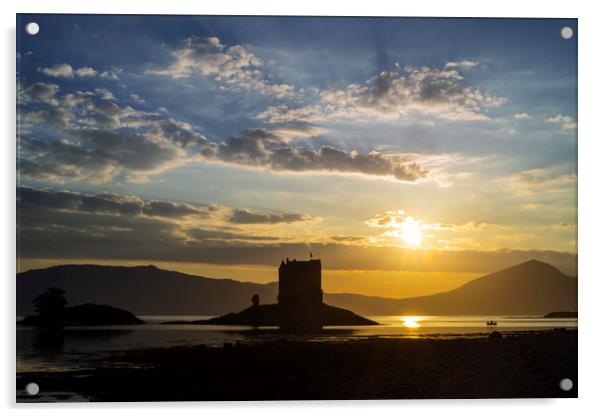 Castle Stalker at Sunset, Scotland Acrylic by Arterra 