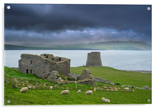 Mousa Broch and The Haa, Shetland Acrylic by Arterra 