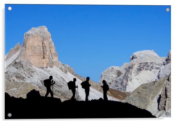 Walkers in the Dolomites Acrylic by Arterra 