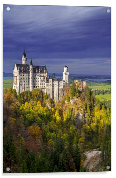 Neuschwanstein Castle in Autumn Acrylic by Arterra 