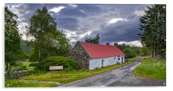 Moirlanich Longhouse in Glen Lochay, Scotland Acrylic by Arterra 
