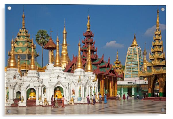 Shwedagon Zedi Daw Pagoda at Yangon / Rangoon, Myanmar Acrylic by Arterra 