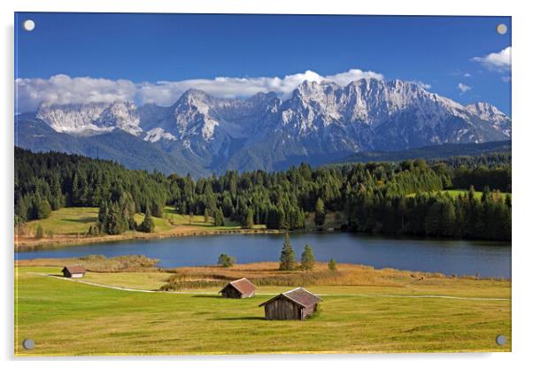 Karwendel Mountain Range and Lake Gerold Acrylic by Arterra 