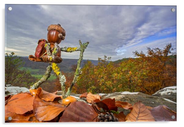 Little Backpacker In Autumn Acrylic by Arterra 