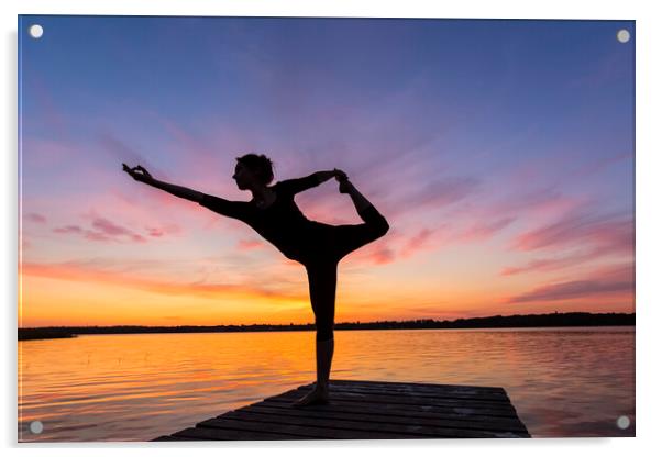 Yoga at Sunset Acrylic by Arterra 