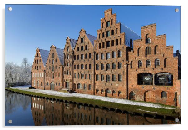 Salzspeicher in Winter, Lubeck, Germany Acrylic by Arterra 