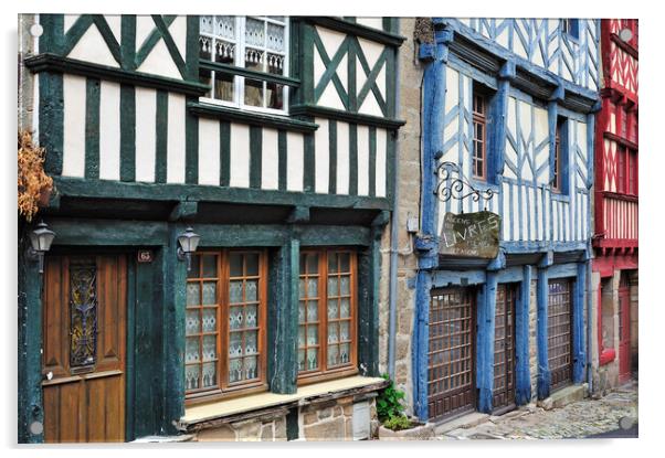 Timber Framed Houses at Tréguier, Cotes-d'Armor, Brittany Acrylic by Arterra 
