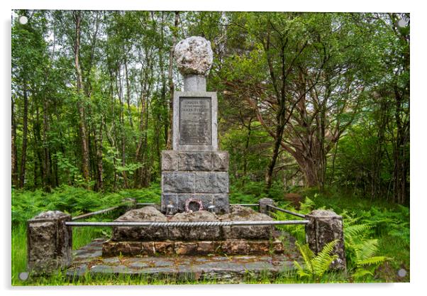 James of the Glen Monument, Ballachulish, Scotland Acrylic by Arterra 