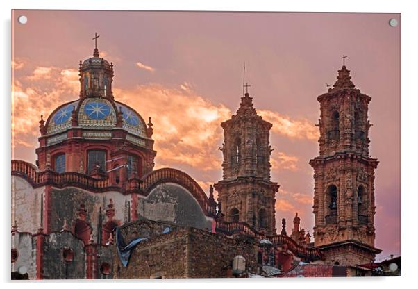 Church of Santa Prisca at Taxco de Alarcon, Guerrero, Mexico Acrylic by Arterra 