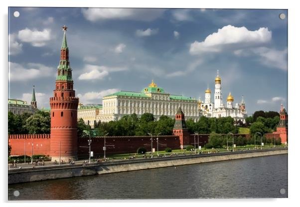 Panorama of Moscow Kremlin Acrylic by Valerii Soloviov