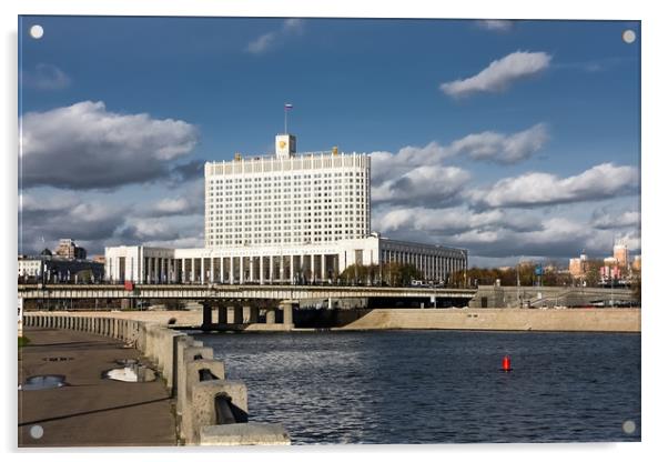 The house of the government of the Russia. Acrylic by Valerii Soloviov