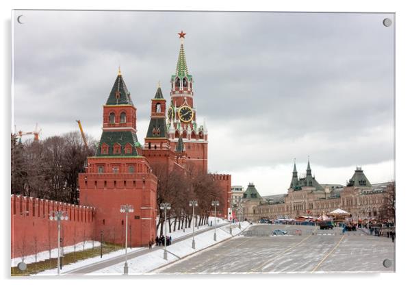 Spasskaya tower of the Kremlin. Acrylic by Valerii Soloviov