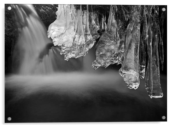 Ice Pendulums, Yorkshire Dales. Acrylic by Jim Round