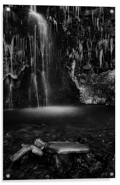 Majestic Frozen Waterfall Acrylic by Jim Round