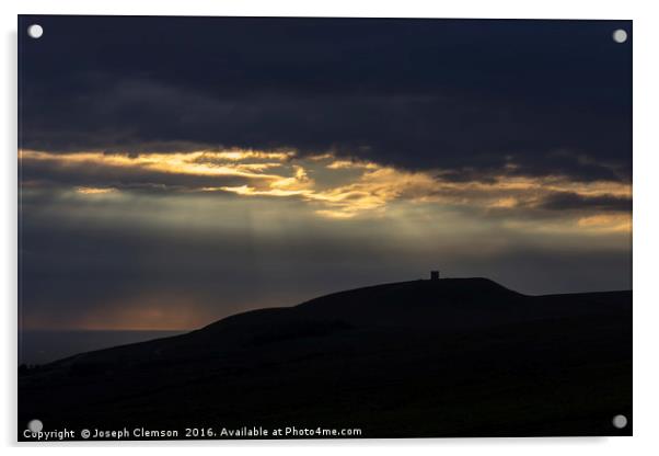 Rivington Pike Crepuscular Rays Acrylic by Joseph Clemson