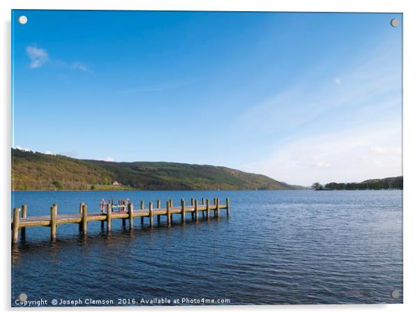 Jetty on Coniston Water Acrylic by Joseph Clemson