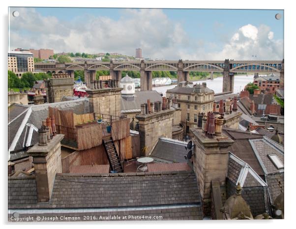 Old Newcastle Rooftops Acrylic by Joseph Clemson