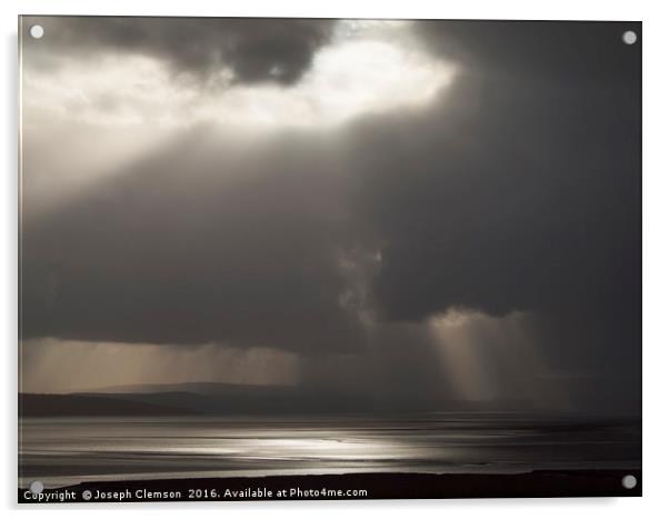 Dramatic storm cloud over Arnside Acrylic by Joseph Clemson