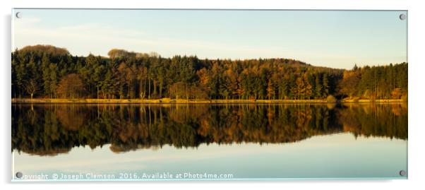 Turton and Entwistle reservoir autumn reflections Acrylic by Joseph Clemson