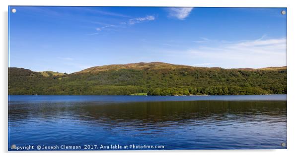 Coniston water and Peel (Wild Cat) Island Acrylic by Joseph Clemson