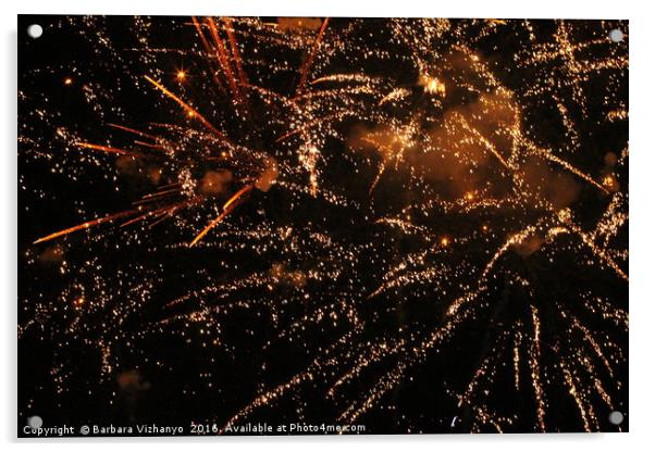 fireworks in Kastela Acrylic by Barbara Vizhanyo