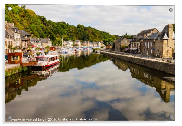 Dinan Port,Brittany ,France Acrylic by michael Bryan
