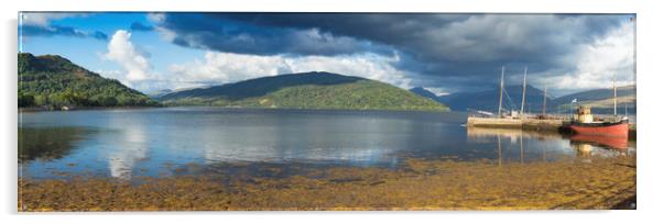 Panorama of Inveraray coast in Scotland Acrylic by George Cairns