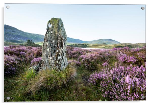  Standing Stone and Heather Acrylic by Janette Hill