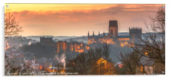  Sunrise Over Durham Cathedral Acrylic by John Carson