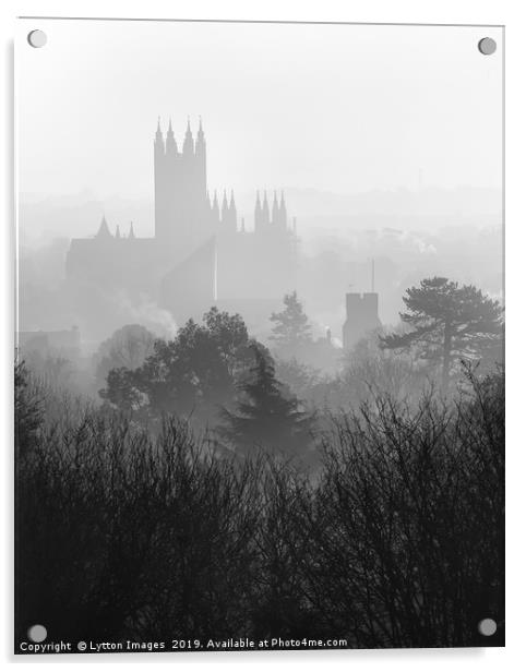 Foggy Canterbury cityscape Acrylic by Wayne Lytton