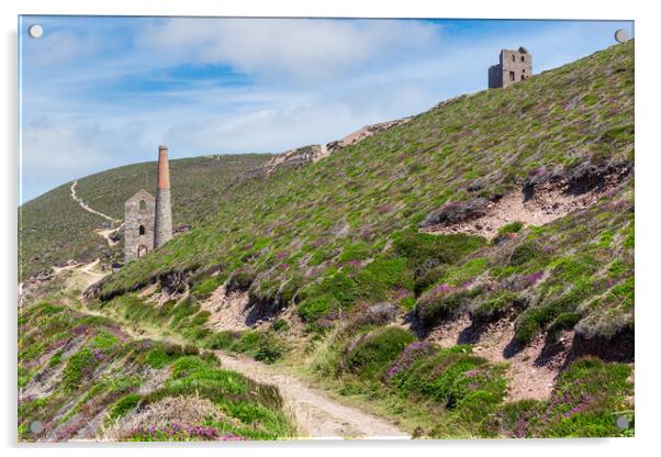 A Historic Cornish Tin Mine Acrylic by Kevin Snelling
