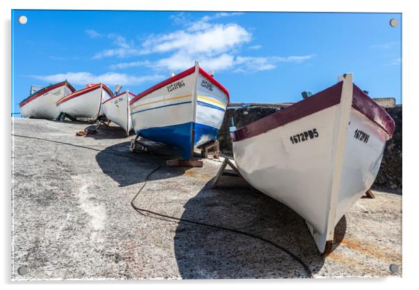 Colourful Fleet of Fishing Boats Acrylic by Kevin Snelling