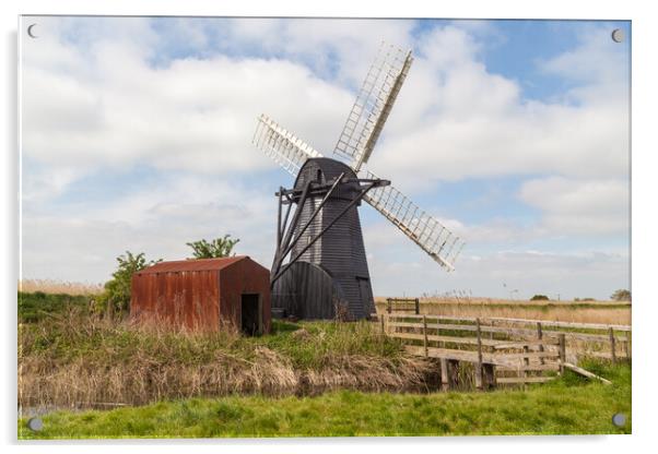 Herringfleet Mill Acrylic by Kevin Snelling