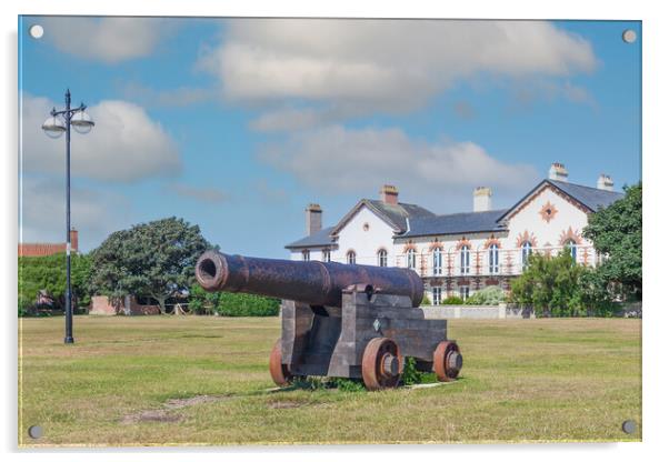 The Historic Southwold Cannon Acrylic by Kevin Snelling