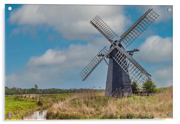 Majestic Herringfleet Windmill Acrylic by Kevin Snelling