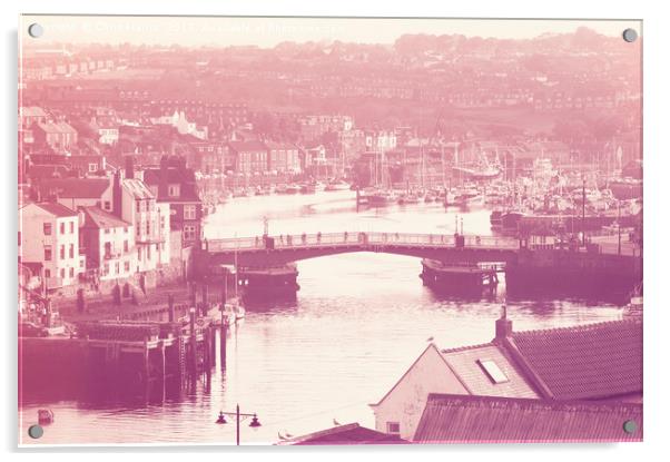 Whitby and River Esk - Retro finish Acrylic by Chris Harris