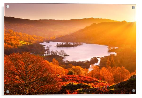 Rydal Water at sunrise Acrylic by Chris Harris