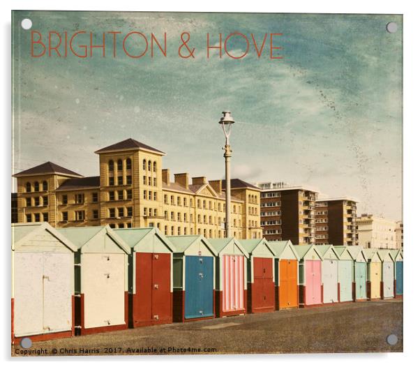 Brighton & Hove - Retro style Acrylic by Chris Harris