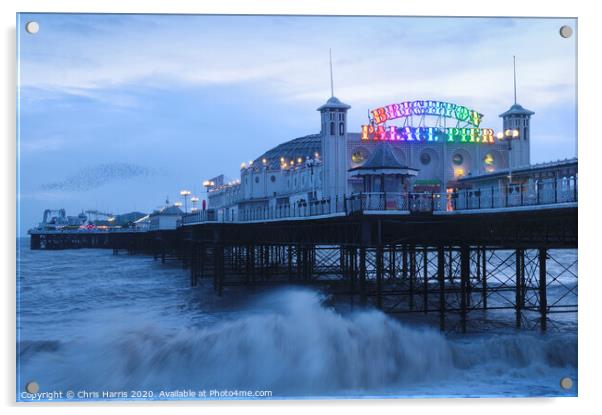 Brighton Pier at dusk Acrylic by Chris Harris