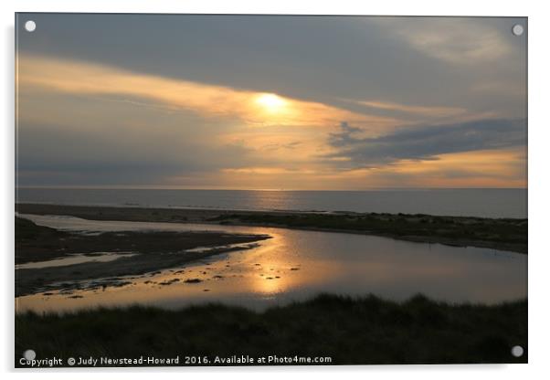 Sunset at Holme Beach Acrylic by Judy Newstead-Howard