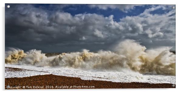 Stormy day at Dungeness Acrylic by Tom Dolezal