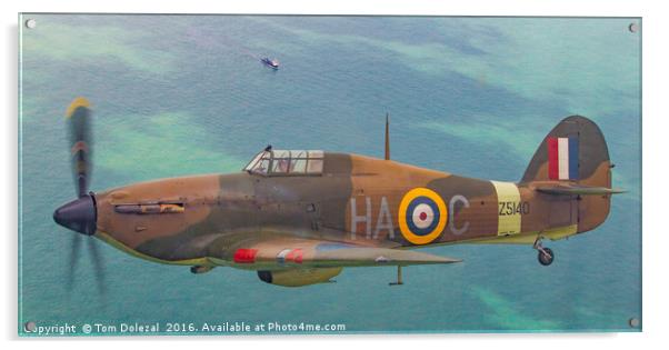 Hawker Hurricane over the English Channel Acrylic by Tom Dolezal