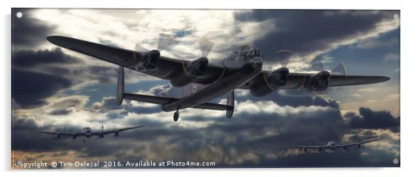Lancaster bombers returning. Acrylic by Tom Dolezal