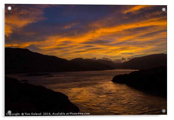 Dramatic Highland sunrise  Acrylic by Tom Dolezal