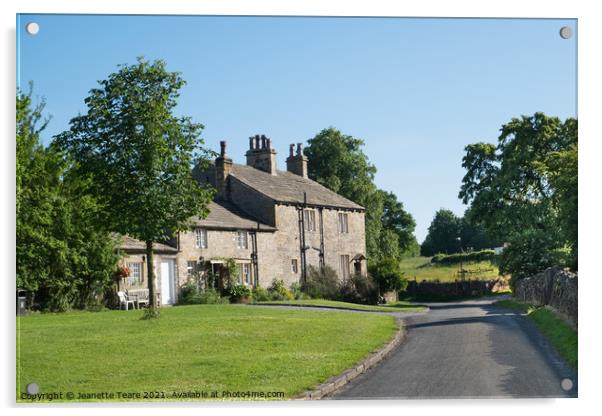 Cottages at Downham, Lancashire Acrylic by Jeanette Teare